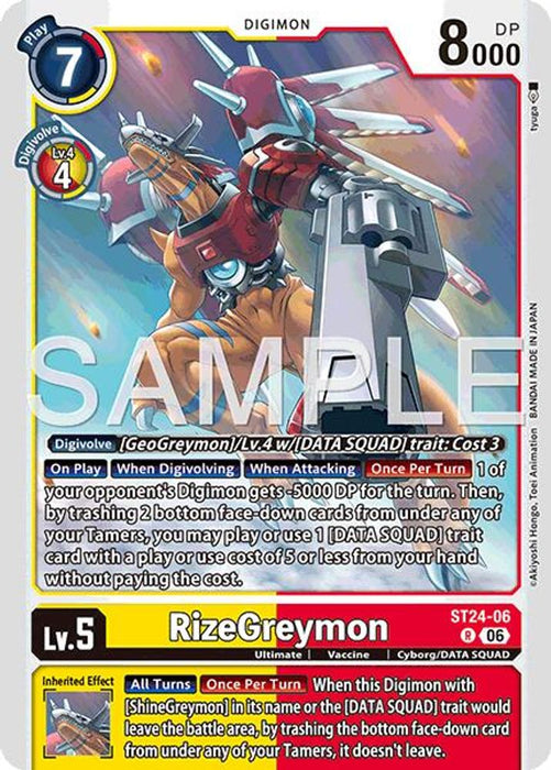 RizeGreymon (#ST24-06 R) (Starter Deck 24: Data Squad) Near Mint Foil