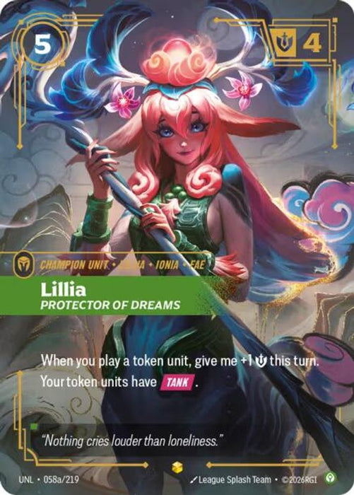 Lillia - Protector of Dreams (Alternate Art) (#058a/219) (Unleashed) Near Mint Foil