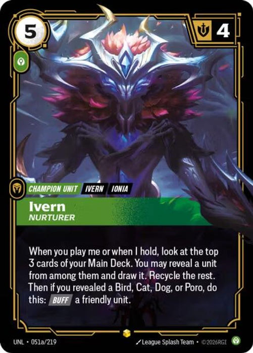 Ivern - Nurturer (Alternate Art) (#051a/219) (Unleashed) Near Mint Foil