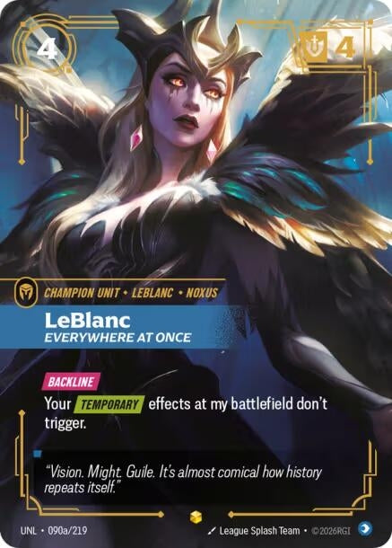 Image for LeBlanc - Everywhere At Once (Alternate Art) (090a/219) [Unleashed] - Riftbound: League of Legends Trading Card Game