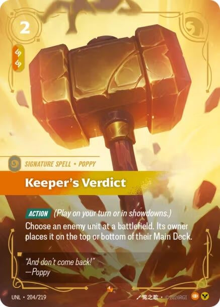 Image for Keeper's Verdict (204/219) [Unleashed] - Riftbound: League of Legends Trading Card Game