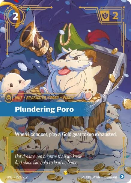 Image for Plundering Poro (Overnumbered) (222/219) [Unleashed] - Riftbound: League of Legends Trading Card Game