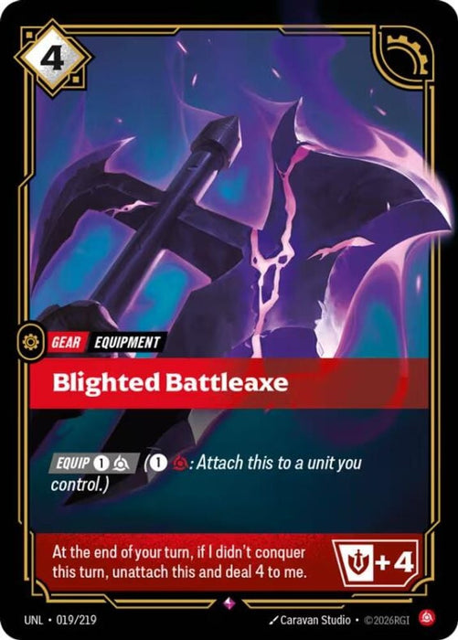 Blighted Battleaxe (#019/219) (Unleashed) Near Mint Foil