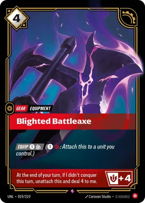 Image for Blighted Battleaxe (019/219) [Unleashed] - Riftbound: League of Legends Trading Card Game