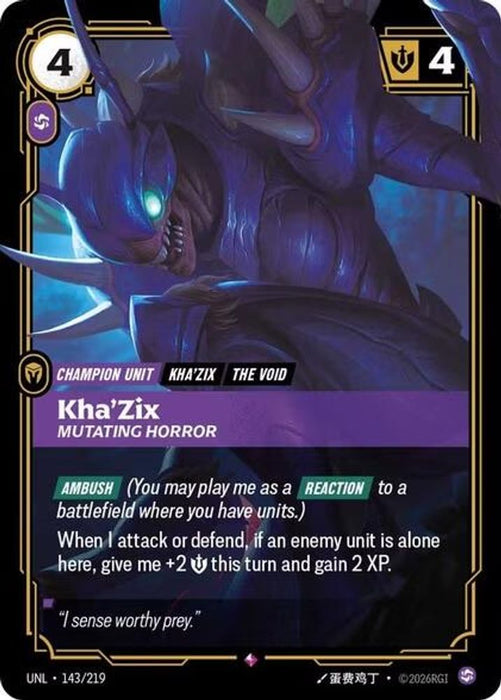 Kha'Zix - Mutating Horror (#143/219) (Unleashed) Near Mint Foil