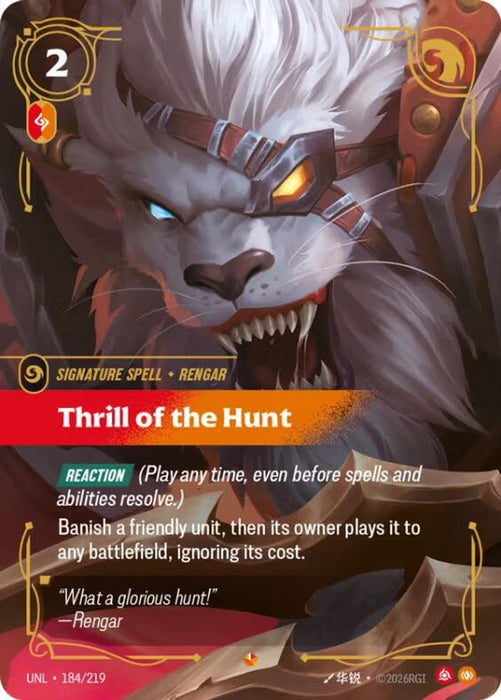 Thrill of the Hunt (#184/219) (Unleashed) Near Mint Foil