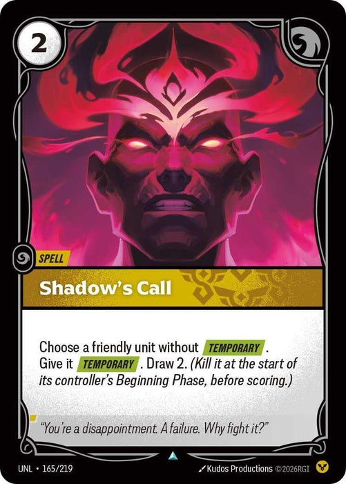 Image for Shadow's Call (165/219) [Unleashed] - Riftbound: League of Legends Trading Card Game