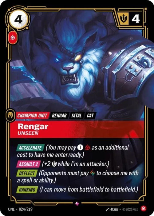 Rengar - Unseen (#024/219) (Unleashed) Near Mint Foil