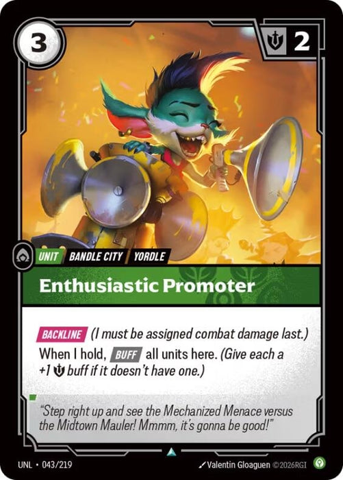 Image for Enthusiastic Promoter (043/219) [Unleashed] - Riftbound: League of Legends Trading Card Game