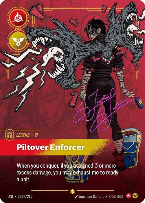Image for Vi - Piltover Enforcer (Signature) (229*/219) [Unleashed] - Riftbound: League of Legends Trading Card Game