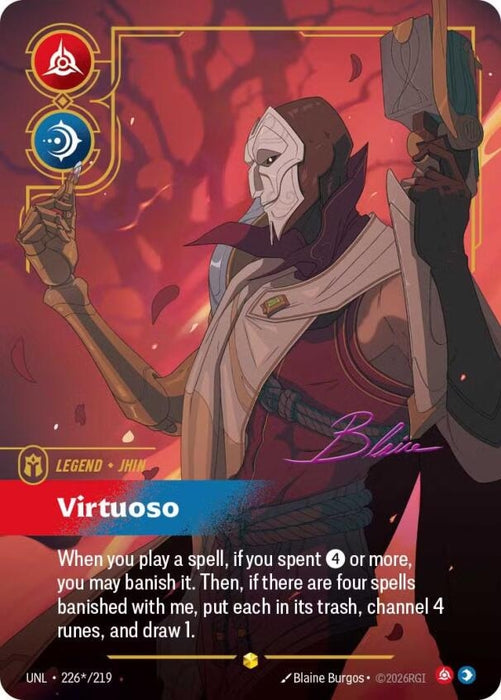 Image for Jhin - Virtuoso (Signature) (226*/219) [Unleashed] - Riftbound: League of Legends Trading Card Game