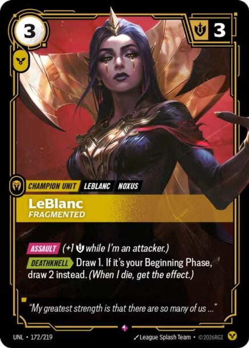 LeBlanc - Fragmented (#172/219) (Unleashed) Near Mint Foil