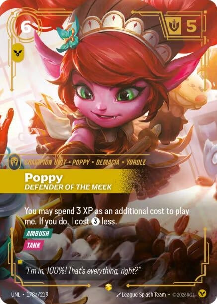 Image for Poppy - Defender of the Meek (Alternate Art) (178a/219) [Unleashed] - Riftbound: League of Legends Trading Card Game