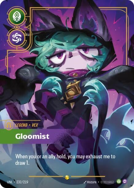 Image for Vex - Gloomist (Overnumbered) (232/219) [Unleashed] - Riftbound: League of Legends Trading Card Game