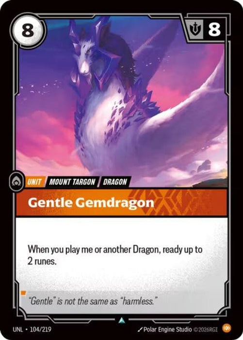Gentle Gemdragon (#104/219) (Unleashed) Near Mint