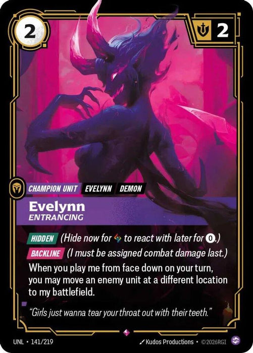 Evelynn, Entrancing (#141/219) (Unleashed) Near Mint Foil