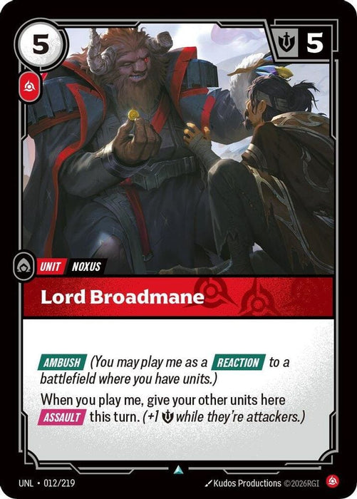 Lord Broadmane (#012/219) (Unleashed) Near Mint