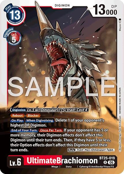 Image for UltimateBrachiomon (BT25-019 R) - Digimon Card Game