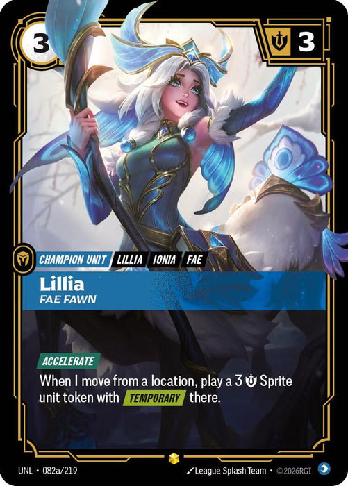 Lillia, Fae Fawn (Alternate Art) (#082a/219) (Unleashed) Near Mint Foil