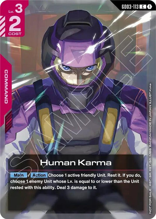 Human Karma (Store Tournament Participant Pack 04) (#GD03-113) (Gundam Promotional Cards) Near Mint Holofoil