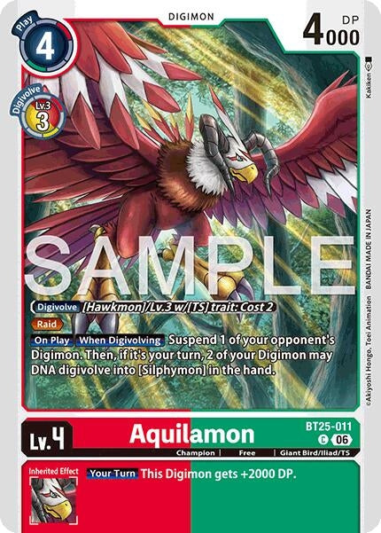 Image for Aquilamon (BT25-011 C) - Digimon Card Game