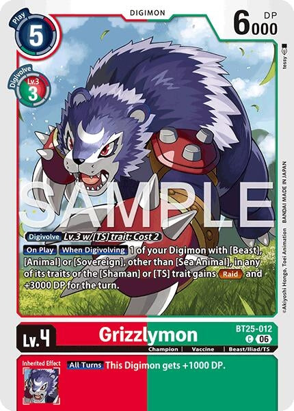 Image for Grizzlymon - BT25-012 (BT25-012 C) - Digimon Card Game