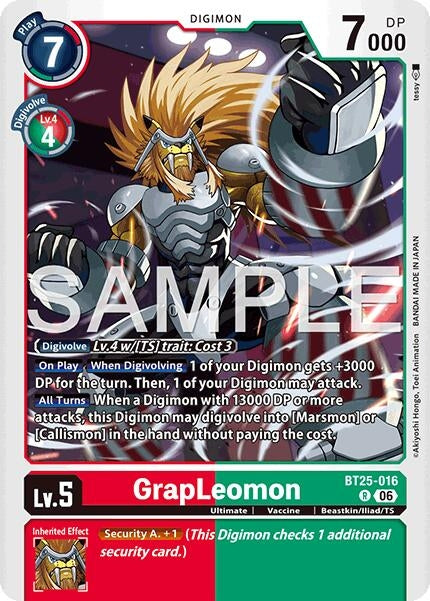 Image for GrapLeomon (BT25-016 R) - Digimon Card Game