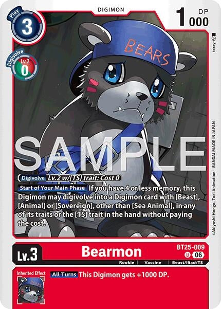 Image for Bearmon - BT25-009 (BT25-009 U) - Digimon Card Game