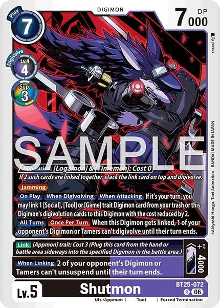 Image for Shutmon (BT25-072 R) - Digimon Card Game