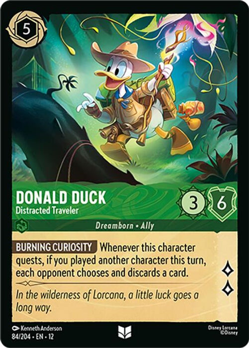 Donald Duck - Distracted Traveler (#84/204) (Wilds Unknown) Near Mint Cold Foil