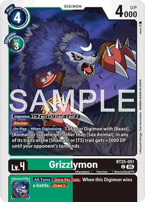 Grizzlymon - BT25-051 (#BT25-051 C) (Dual Revolution) Near Mint