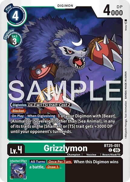 Image for Grizzlymon - BT25-051 (BT25-051 C) - Digimon Card Game