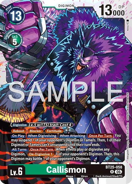 Image for Callismon (BT25-058 R) - Digimon Card Game