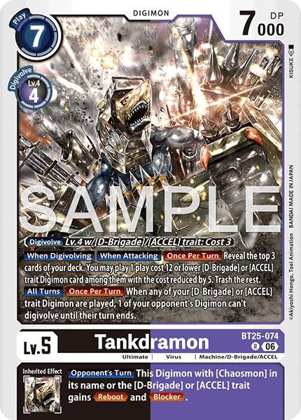 Image for Tankdramon (BT25-074 R) - Digimon Card Game