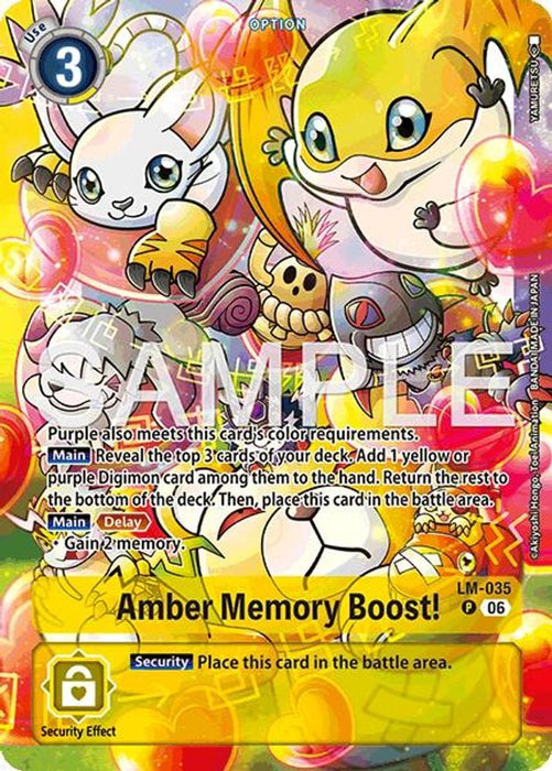 Amber Memory Boost! (Alternate Art) (#LM-035 P) (Starter Deck 23: Beatbreak) Near Mint Foil