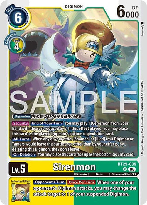Sirenmon (#BT25-039 R) (Dual Revolution) Near Mint Foil