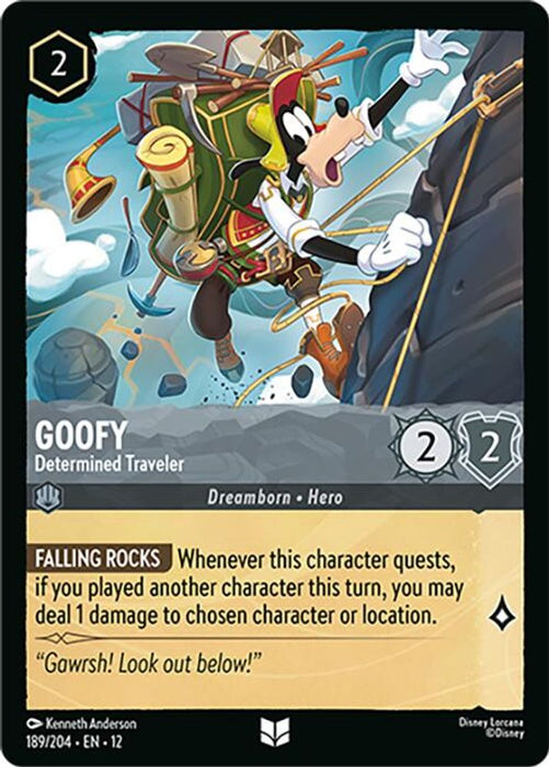 Goofy - Determined Traveler (#189/204) (Wilds Unknown) Near Mint Cold Foil