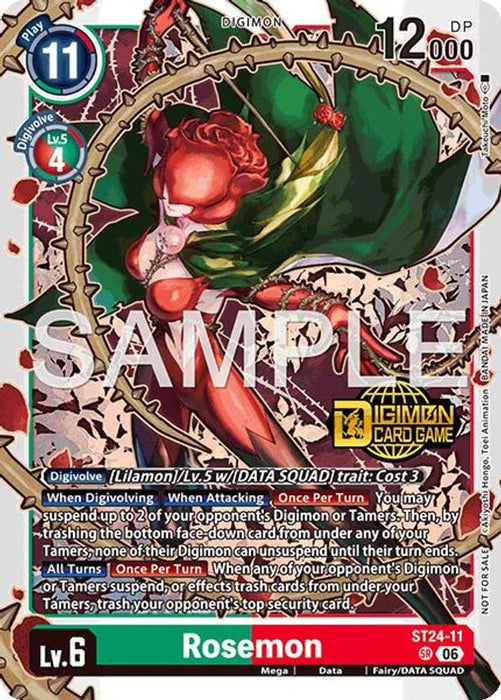 Rosemon (Welcome Tamers Pack Vol.2) (#ST24-11 SR) (Starter Deck 24: Data Squad Release Event Cards) Near Mint Foil