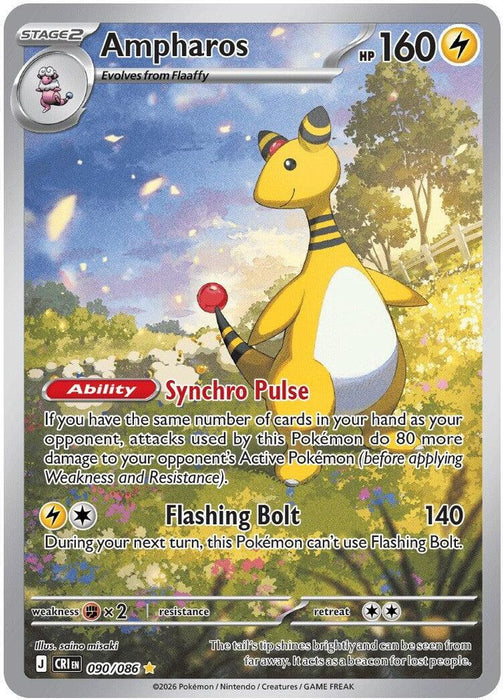 Ampharos 090 086 (#090/086) (ME04: Chaos Rising) Near Mint Holofoil
