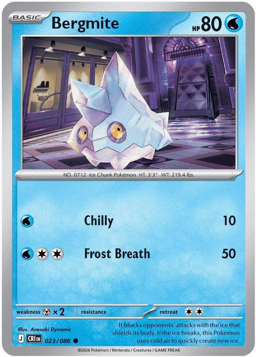 Bergmite (#023/086) (ME04: Chaos Rising) Near Mint Reverse Holofoil