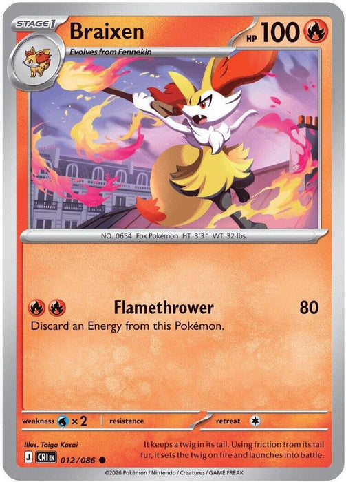 Braixen (#012/086) (ME04: Chaos Rising)