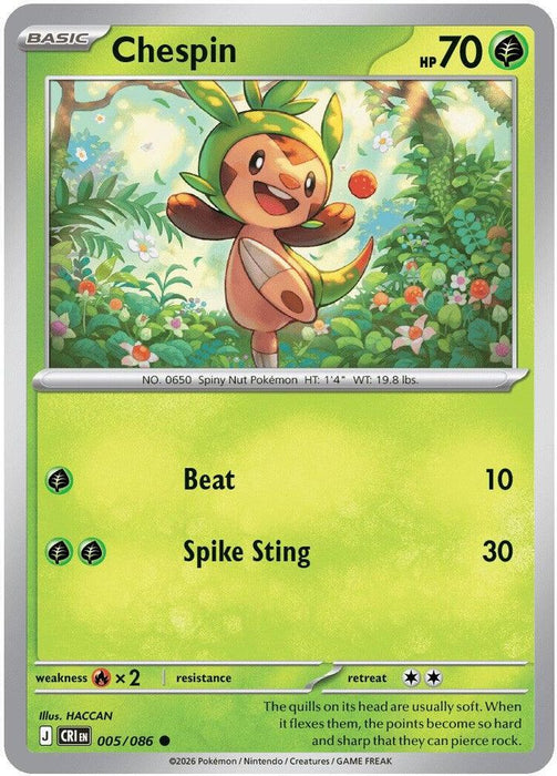 Chespin 005 086 (#005/086) (ME04: Chaos Rising)