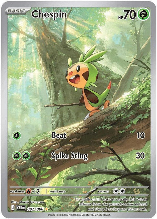 Chespin 087 086 (#087/086) (ME04: Chaos Rising) Near Mint Holofoil