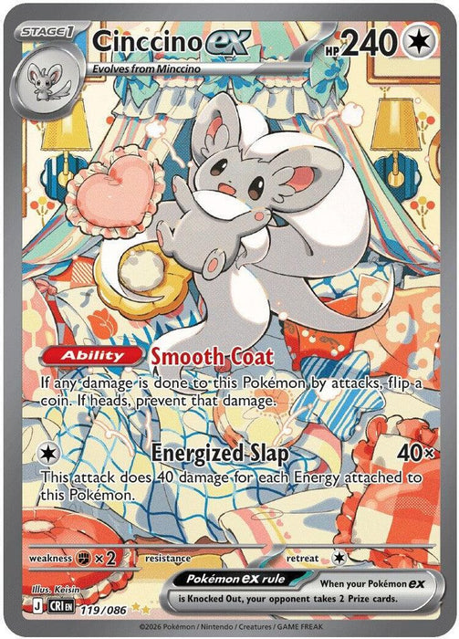 Cinccino ex - 119/086 (#119/086) (ME04: Chaos Rising) Near Mint Holofoil