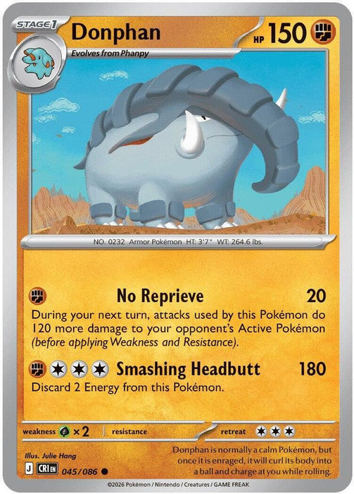 Donphan (#045/086) (ME04: Chaos Rising) Near Mint Reverse Holofoil