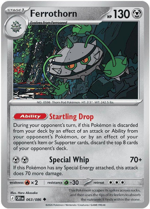 Ferrothorn (#063/086) (ME04: Chaos Rising) Near Mint Reverse Holofoil