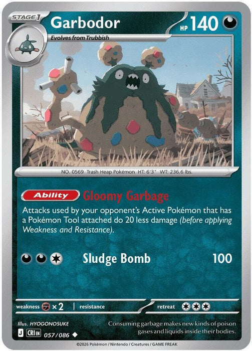 Garbodor (#057/086) (ME04: Chaos Rising) Near Mint Reverse Holofoil