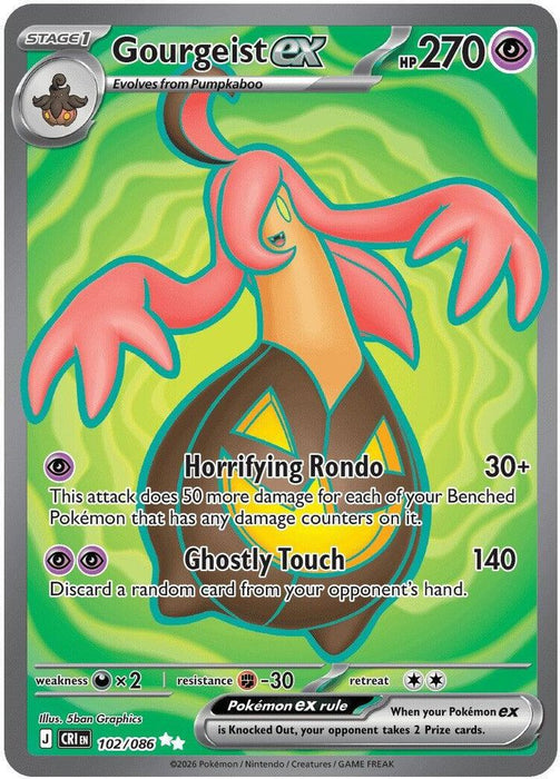 Gourgeist ex 102 086 (#102/086) (ME04: Chaos Rising) Near Mint Holofoil