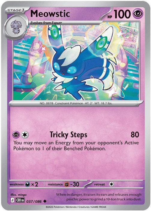 Meowstic (#037/086) (ME04: Chaos Rising) Near Mint Reverse Holofoil