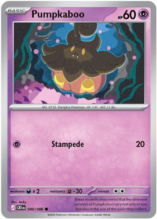Pumpkaboo (#040/086) (ME04: Chaos Rising) Near Mint Reverse Holofoil